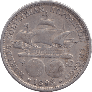 1893 SILVER HALF DOLLAR US COLUMBIA - WORLD COINS - Cambridgeshire Coins