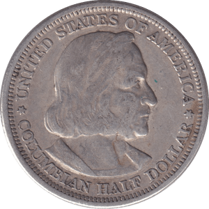 1893 SILVER HALF DOLLAR US COLUMBIA - WORLD COINS - Cambridgeshire Coins