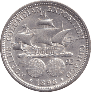1893 SILVER HALF DOLLAR USA COLUMBIA - Silver Proof - Cambridgeshire Coins