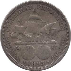 1893 SILVER HALF DOLLAR USA COLUMBIA - SILVER WORLD COINS - Cambridgeshire Coins