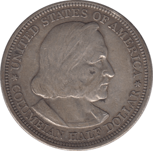 1893 SILVER HALF DOLLAR USA COLUMBIA - SILVER WORLD COINS - Cambridgeshire Coins