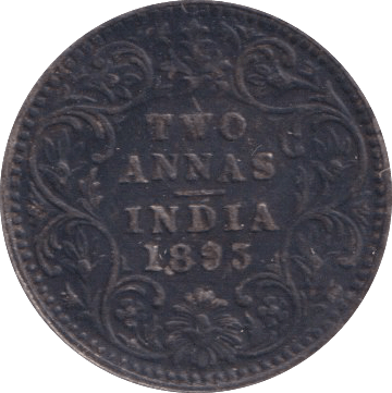 1893 SILVER INDIA TWO ANNAS - SILVER WORLD COINS - Cambridgeshire Coins