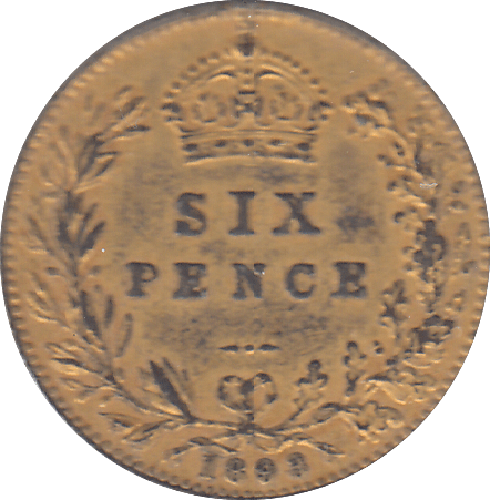1893 SIXPENCE ( EF ) - SIXPENCE - Cambridgeshire Coins