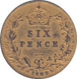 1893 SIXPENCE ( EF ) - SIXPENCE - Cambridgeshire Coins