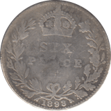 1893 SIXPENCE ( FAIR ) - SIXPENCE - Cambridgeshire Coins