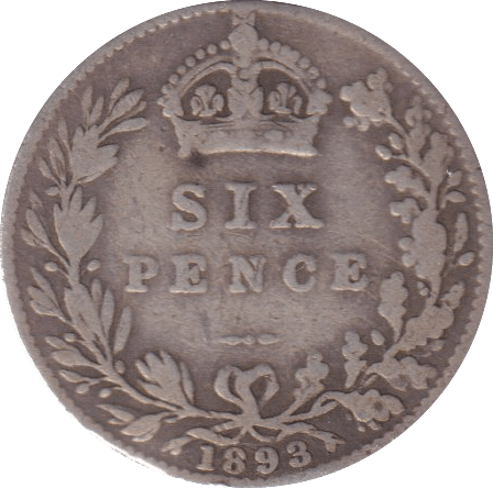 1893 SIXPENCE (FINE) - SIXPENCE - Cambridgeshire Coins