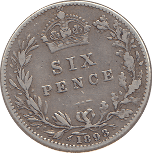 1893 SIXPENCE ( GF ) - SIXPENCE - Cambridgeshire Coins