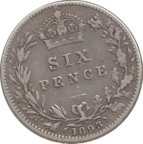 1893 SIXPENCE ( GF ) - SIXPENCE - Cambridgeshire Coins