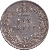 1893 SIXPENCE ( GVF ) - SIXPENCE - Cambridgeshire Coins