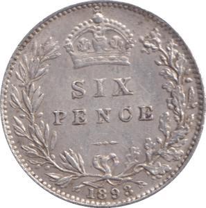 1893 SIXPENCE ( GVF ) - SIXPENCE - Cambridgeshire Coins