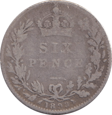 1893 SIXPENCE ( VF ) - SIXPENCE - Cambridgeshire Coins