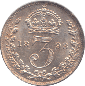 1893 THREEPENCE ( AUNC ) - THREEPENCE - Cambridgeshire Coins