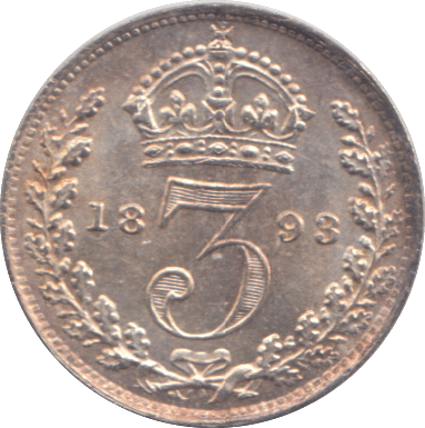 1893 THREEPENCE ( AUNC ) - THREEPENCE - Cambridgeshire Coins