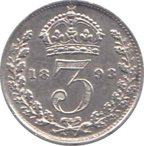 1893 THREEPENCE ( EF ) - THREEPENCE - Cambridgeshire Coins