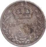 1893 THREEPENCE ( FINE ) - Threepence - Cambridgeshire Coins