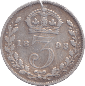 1893 THREEPENCE ( FINE ) - THREEPENCE - Cambridgeshire Coins