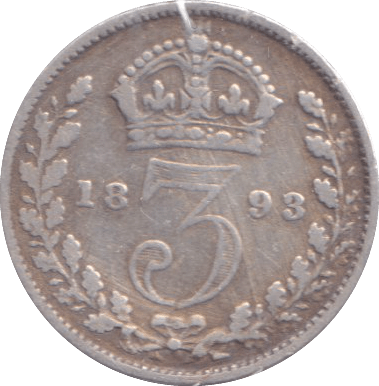 1893 THREEPENCE ( FINE ) - THREEPENCE - Cambridgeshire Coins