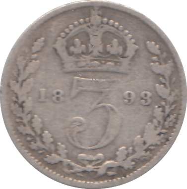 1893 THREEPENCE ( FINE ) - THREEPENCE - Cambridgeshire Coins