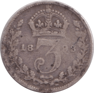 1893 THREEPENCE ( FINE ) - THREEPENCE - Cambridgeshire Coins