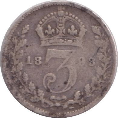 1893 THREEPENCE ( FINE ) - THREEPENCE - Cambridgeshire Coins