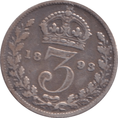 1893 THREEPENCE ( FINE ) - Threepence - Cambridgeshire Coins