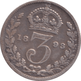 1893 THREEPENCE ( FINE ) - Threepence - Cambridgeshire Coins