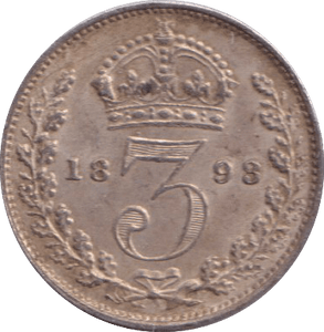 1893 THREEPENCE ( GF ) - THREEPENCE - Cambridgeshire Coins