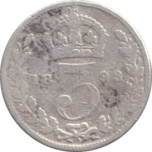1893 THREEPENCE ( NF ) - THREEPENCE - Cambridgeshire Coins