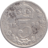 1893 THREEPENCE ( NF ) - THREEPENCE - Cambridgeshire Coins