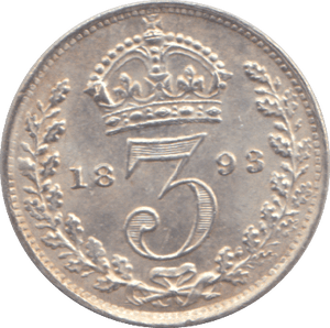 1893 THREEPENCE ( UNC ) - THREEPENCE - Cambridgeshire Coins
