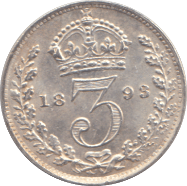 1893 THREEPENCE ( UNC ) - THREEPENCE - Cambridgeshire Coins