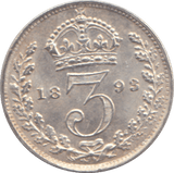 1893 THREEPENCE ( UNC ) - THREEPENCE - Cambridgeshire Coins