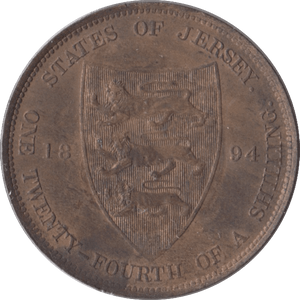 1894 1/24 SHILLING JERSEY - SILVER WORLD COINS - Cambridgeshire Coins
