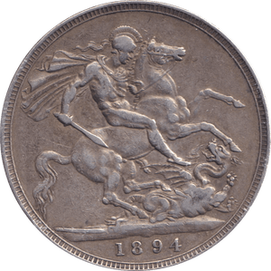 1894 CROWN ( GVF ) - CROWN - Cambridgeshire Coins