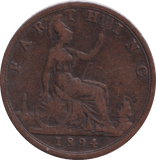 1894 FARTHING ( FINE ) - FARTHING - Cambridgeshire Coins