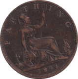 1894 FARTHING ( VF ) - FARTHING - Cambridgeshire Coins