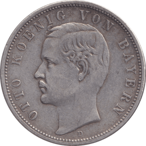 1894 FIVE MARK MUNICH BAVARIA D - SILVER WORLD COINS - Cambridgeshire Coins