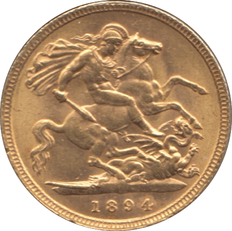 1894 GOLD HALF SOVEREIGN ( AUNC ) - HALF SOVEREIGN - Cambridgeshire Coins