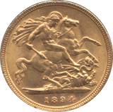 1894 GOLD HALF SOVEREIGN ( AUNC ) - HALF SOVEREIGN - Cambridgeshire Coins