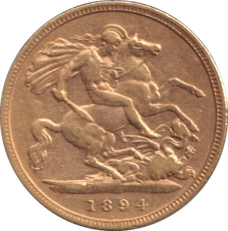 1894 GOLD HALF SOVEREIGN ( VF ) - HALF SOVEREIGN - Cambridgeshire Coins