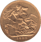 1894 GOLD SOVEREIGN ( EF ) - SOVEREIGN - Cambridgeshire Coins