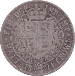 1894 HALFCROWN ( F ) - Halfcrown - Cambridgeshire Coins