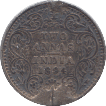 1894 INDIA TWO ANNAS - WORLD COINS - Cambridgeshire Coins