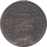 1894 INDIA TWO ANNAS - WORLD COINS - Cambridgeshire Coins