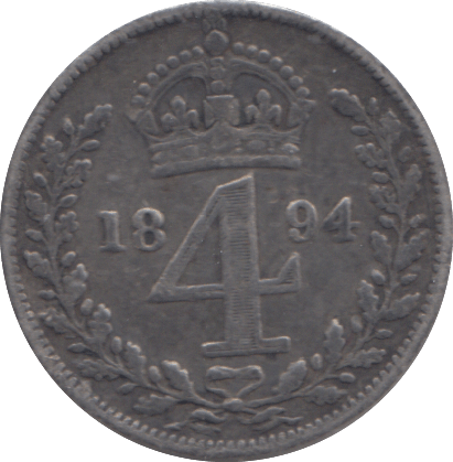 1894 MAUNDY FOURPENCE ( GF ) - FOURPENCE - Cambridgeshire Coins