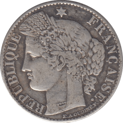 1894 SILVER 50 CENTS FRANCE - SILVER WORLD COINS - Cambridgeshire Coins