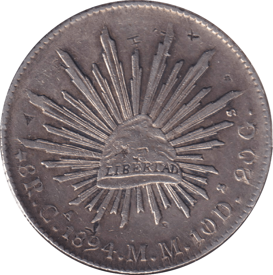 1894 SILVER 8 REALES MEXICO - SILVER WORLD COINS - Cambridgeshire Coins