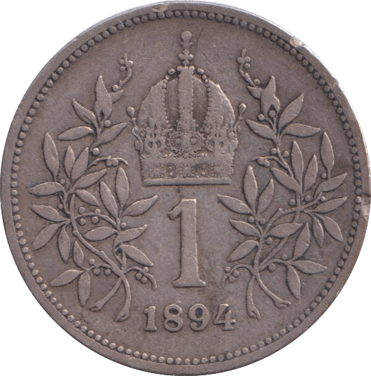 1894 SILVER CORONA AUSTRIA - SILVER WORLD COINS - Cambridgeshire Coins