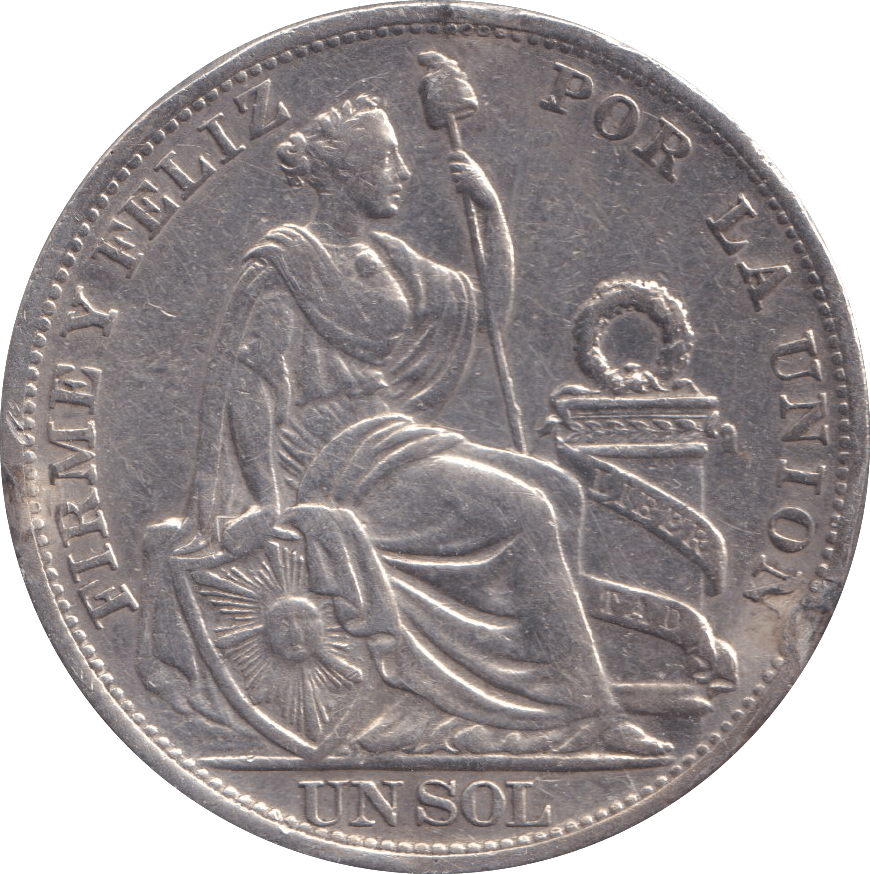 1894 SILVER ONE SOL PERU - SILVER WORLD COINS - Cambridgeshire Coins