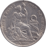 1894 SILVER ONE SOL PERU - SILVER WORLD COINS - Cambridgeshire Coins
